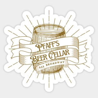 Pfaffs Beer Cellar Gold Print - Dickinson Series-Inspired Sticker